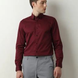 SELECTED HOMME Maroon Slim Fit Shirt-image-95