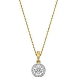EMORI 14k (585) Yellow Gold 0.5 CT Halo Diamond Pendant-image-77