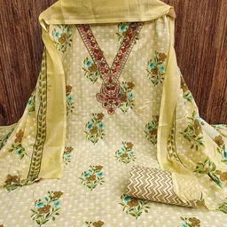 KALINI Floral Printed Sequinned Unstitched Dress Material-image-72