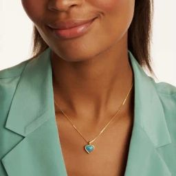 Ted Baker Faceted Stone Heart Pendant Necklace-15