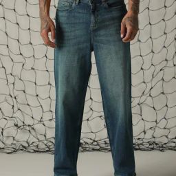 Hubberholme Blue Cotton Loose Fit Jeans-image-69