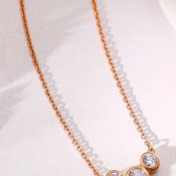 GIVA 14k Rose Gold Cercle Lab Grown Diamond Necklace-image-86