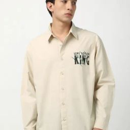 Bewakoof Beige Relaxed Fit Graphic Shirt-image-71