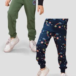 Tresnova Boys Multicolor Printed Cotton Regular Fit Joggers - Pack of 2-picture-1
