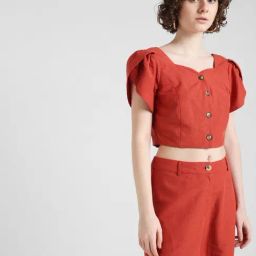 Only Red Slim Fit Crop Top-image-8