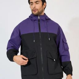 Styli Purple Regular Fit Colorblock Parka Jacket-picture-33