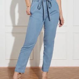 Miss Chase Light Blue Denim Solid Jeans-picture-47