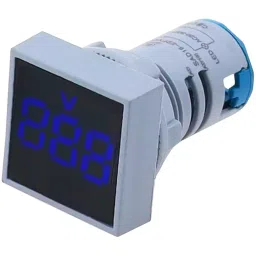 JIGO 22.5 mm Square Shape LED Indicator With Voltmeter in Blue Color, JG-AD22.5V (Pack of 10)-picture-20