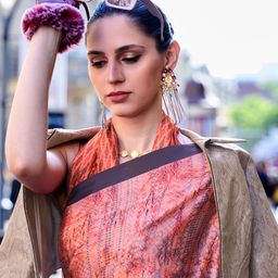 Mitera Abstract Printed Block Print Saree image 2