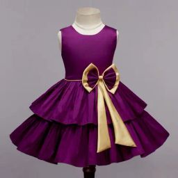 The Magic Wand Kids Purple Applique Dress-image-39