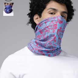 Roadster Unisex Pack Of 2 Blue & Red Printed Neck Gaiters-image-94