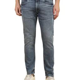 Allen Solly Blue Cotton Slim Fit Solid Jeans-image-79