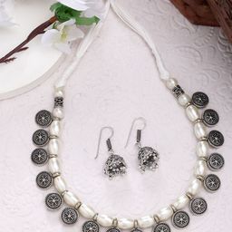 Anouk Silver-Plated Oxidized & Beaded Jewellery Set-image-76