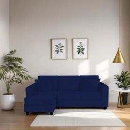 Trevi Aristocrat Velvet LHS 5 Seater Sectional Sofa (Blue)-24