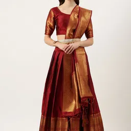 Payu Semi-Stitched Lehenga & Unstitched Blouse With Dupatta-picture-53