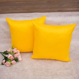 RoyalDeco Yellow Set of 2 Square Cushion Covers-14