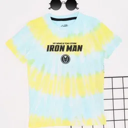 Pantaloons Junior Boys Avengers Dyed Round Neck Cotton T-shirt-image-47