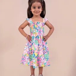 SNUGGLY MONKEY Print Fit & Flare Dress-image-4