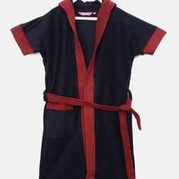Sand Dune Boys Navy & Maroon Hooded Bathrobe-image-65