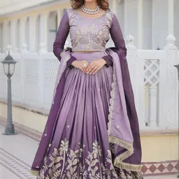 Kedar Fab Embroidered Sequinned Semi-Stitched Lehenga & Unstitched Blouse With Dupatta-38