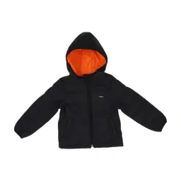 Allen Solly Junior Black Quilted Hooded Jacket-image-8