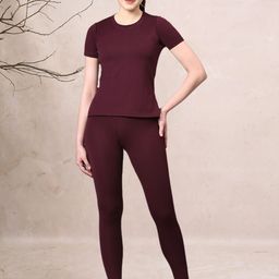 DTR FASHION Round Neck & Short Sleeve T-Shirt & TightsCo-Ords-image-96