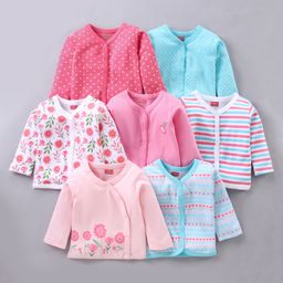 Babyhug 100%Cotton Full Sleeves Vests Pack of 7 - Multicolour-image-4