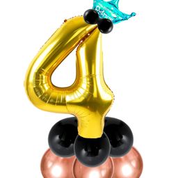 Shopperskart 4 Number Foil Balloon Golden - Pack of 13-image-12