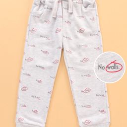 ToffyHouse Full Length Lounge Pant Text Print - Grey-picture-1