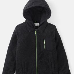 Primo Gino Full Sleeves Hooded Jacket Solid Colour Pattern - Black-27