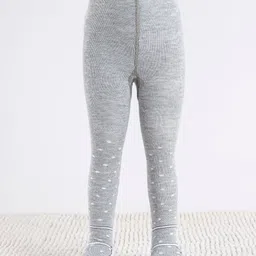 Cute Walk by Babyhug Cotton Antibacterial Dot Print Footed Tights - Grey-picture-40
