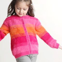 Babyhug Knitted Full Sleeves Striped Front Open Sweater- Multicolor-image-41