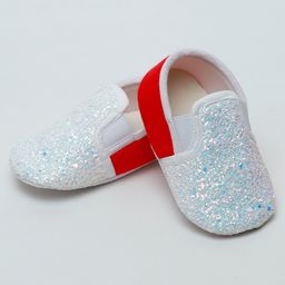 Daizy Colour Blocked Shimmered Booties - Red & White-image-72