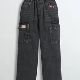 Barbie by Tiny Girl Denim Mild Washed Cargo Pants - Dark Gray-picture-43