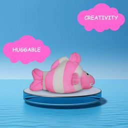GOLDENHUB TOYS Plush Clownfish Soft Toy, Pink and White Stripes, Stuffed Marine Animal - Height 30 cm-image-17