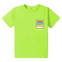 KAVEE Pure Cotton Half Sleeves Need Vitamin Sea Text Printed Tee - Neon Green-image-6