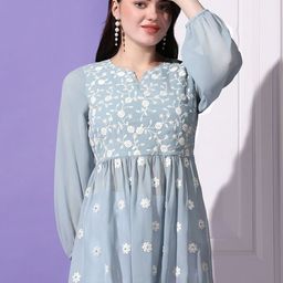 BAESD Embellished Embroidered Puff Sleeve Cotton Georgette Top-image-10