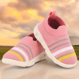 LEVOT Unisex Kids Striped Slip-On Sneakers-57