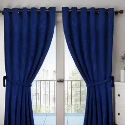 Romee Eyelet Navy Door Curtains (7 ft.) - Set of 2-image-19