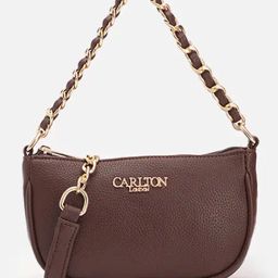 Carlton London Brown Mirielis Textured Medium Shoulder Bag-picture-22