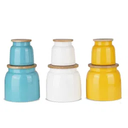HAZEL Multicolor Galvanized metal Storage Container with Lid - Set of 6 image 5