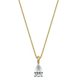 EMORI 18k (750) Yellow Gold 0.5 CT Pear Solitaire Pendant-image-44