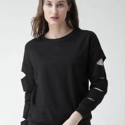 KASSUALLY Black Cotton Sweatshirt-45