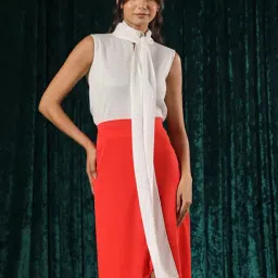 BInfinite White Cotton Tailored Fit Top-image-58