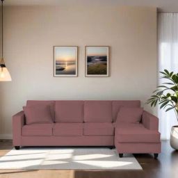 Trevi Aristocrat Velvet RHS 6 Seater Sectional Sofa (Berry Wine)-image-79