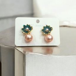 CIKIT Pearls Beaded Floral Shaped Studs-image-79