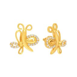 Malabar Gold and Diamonds Floral 22k Gold Earrings for Women-picture-43