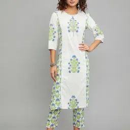 paislei White Printed A Line Kurta-picture-19