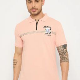 Duke Powder Pink Slim Fit Striped Polo T-Shirt-picture-40