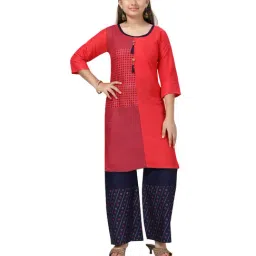 Aarika Kids Red & Navy Printed Kurta with Palazzos-image-68